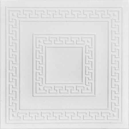 Greek Key 20-in X 20-in 8-Pack Plain White Textured Surface-mount Ceiling Tile, 8PK